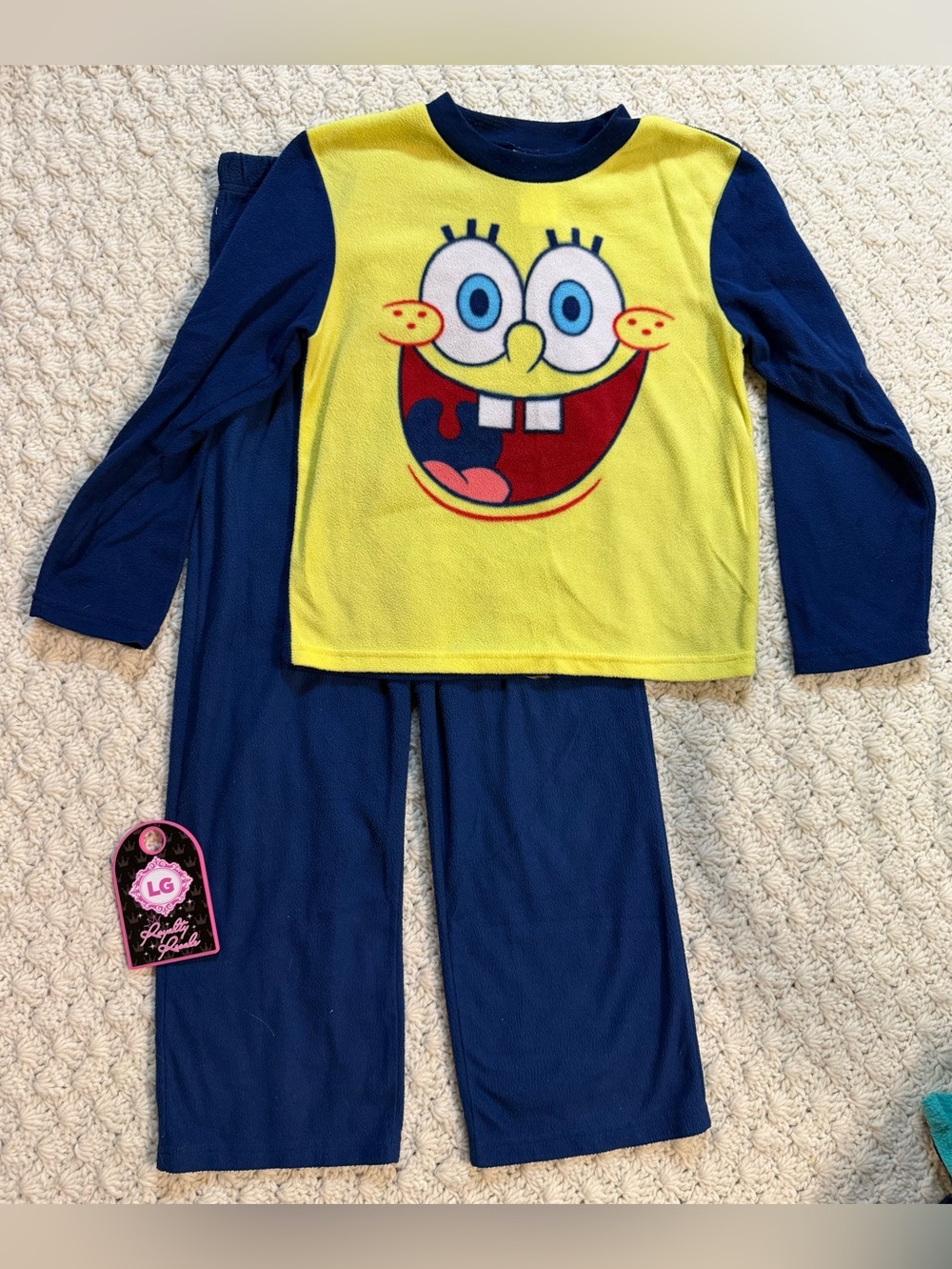 SpongeBob Squarepants Yellow & Navy Fleece Pajama Set